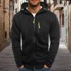 Мужская толстовка с капюшоном для фитнеса на весну и осень с карманами на молнии, кардиган на молнии, плотное однотонное повседневное пальто с эластичными манжетами и подолом, куртка для путешествий и работы