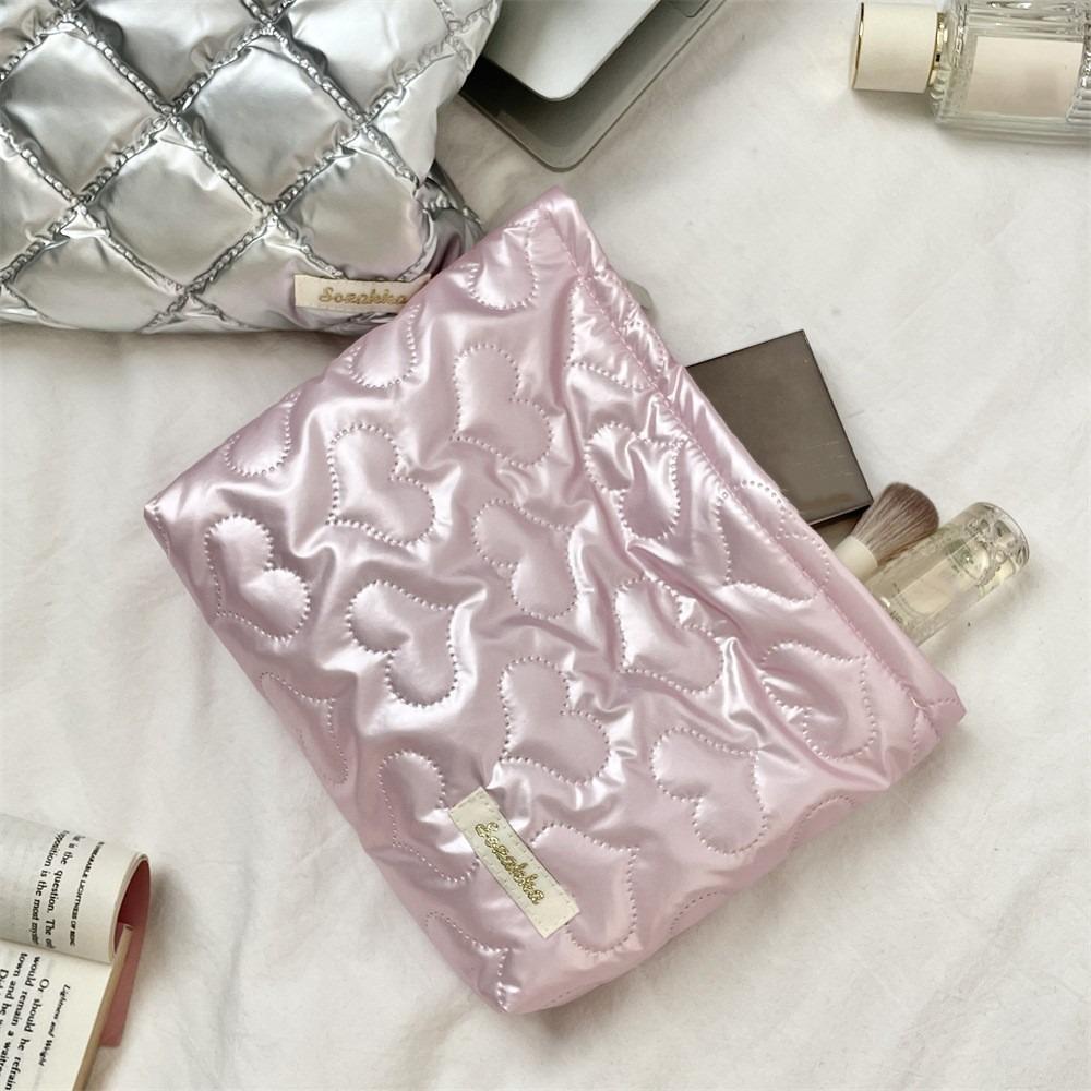 Multifunctional Skincare Products Pouch Love Bow Zipper Makeup Handbag Travel