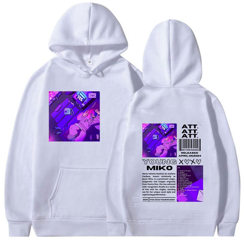 Young Miko Xoxo Tour 2024 Graphic Hoodie Men Women Hip Hop Fashion Oversized Sweatshirt Retro Harajuku Pullover Hoody Streetwear