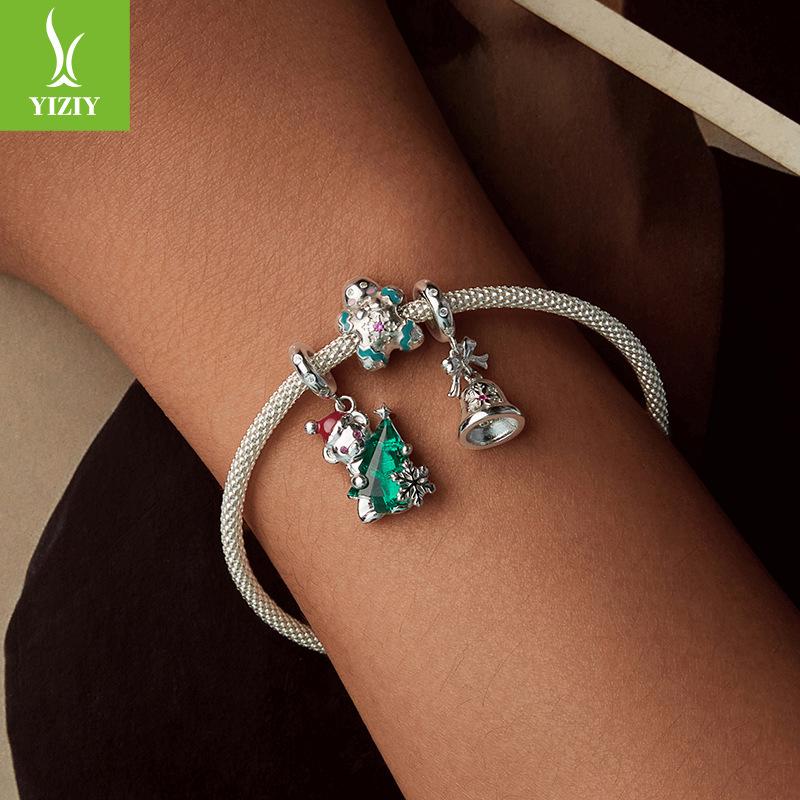 Дизайн Рождественские подарки Подвеска маленькие колокольчики Ожерелье из стерлингового серебра S925 Сделай сам Бусины для рукоделия