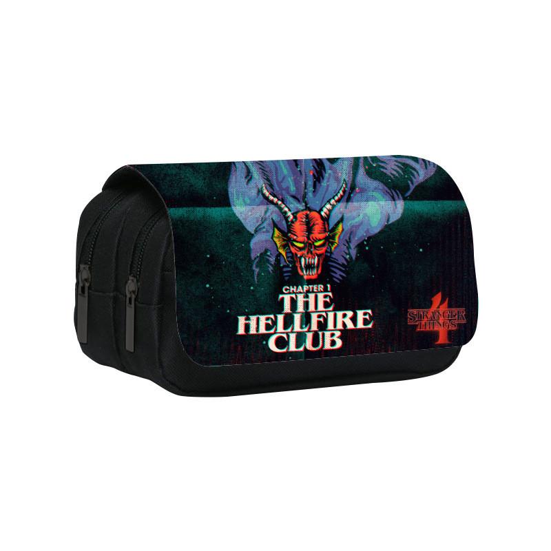 Двухслойная пенал-косметичка Stranger Things 4 большой вместимости для школьников и офисного использования