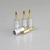 4pcs Banana Connector 4mm Speaker Banana Plugs 24K Copper Gold Plated 4mm Banana Jack Match with 4mm Binding Post