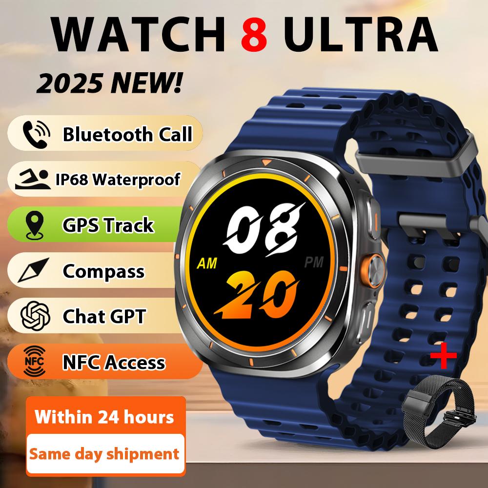 2025 Новые Умные Часы Watch8 Ultra Классические NFC Мониторинг Здоровья Bluetooth Звонки 3ATM Водонепроницаемые HD Умные Часы Для IOS Android