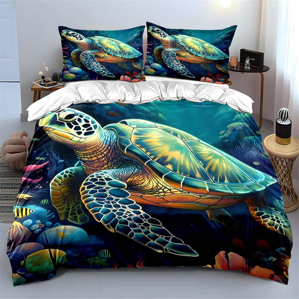 Sea Turtle Ocean Bedding Set Bedding Duvet Cover Set Duvet Cover Pillowcases (1 * Duvet Cover 2 * Pillowcases, without duvet insert)
