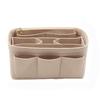 Makeup Organizer Bag Felt Cloth Cosmetic Insert Organizer Multi-Pockets Cosmetic Bags Large Capacity Detachable Handbag Insert