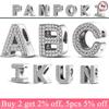 PANPOKI S925 Sterling Sliver Alphabet Pendant 26 Letters A-Z Fit Original Bracelet Necklace Charms DIY Jewelry Making