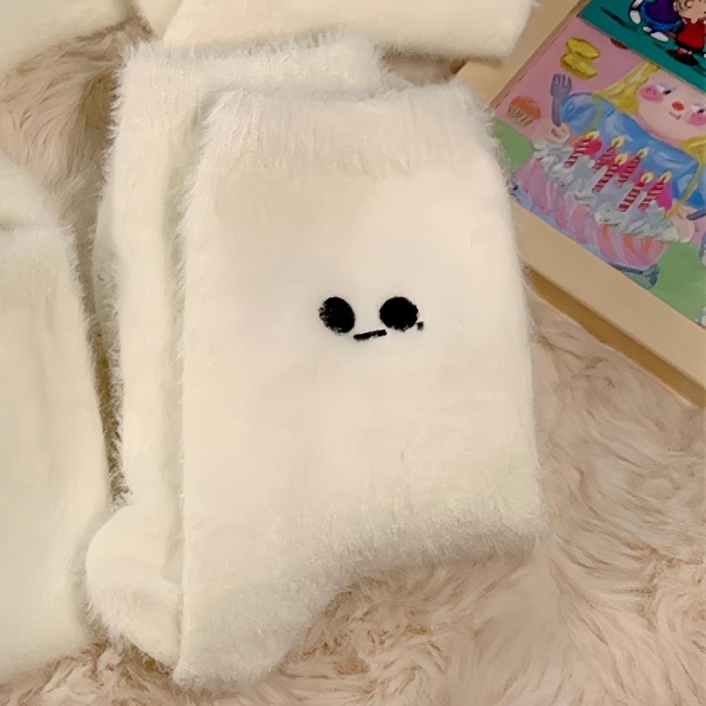 2 пары женских зимних плюшевых носков, утолщенные носки-подследники, милые носки из норковой шерсти, для дома