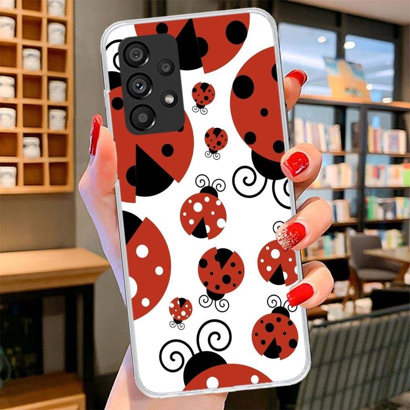 Insect Seven-Star ladybug Phone Case For Samsung Galaxy A17 A37 A57 A16 A26 A36 A56 A15 A25 A35 A55 A14 A24 A34 A54 A13 A23 A33