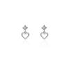 Серьги-гвоздики Beixi S925 из стерлингового серебра с фианитами в форме сердца - Простые, модные и универсальные.