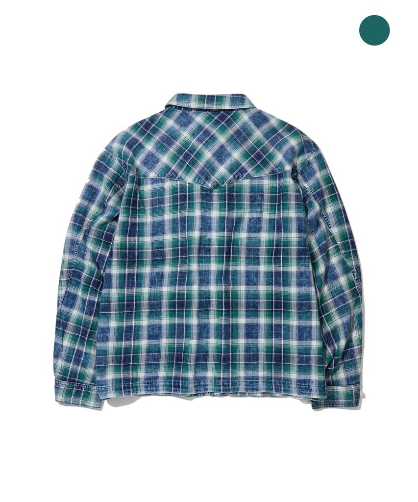 PENFIELD [Pf] Выцветшая клетчатая рубашка на молнии_Fs3Wj17U