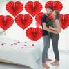 8pcs Love Heart Shaped Paper Fans for Wedding and Anniversary Decorative Folding Fan Valentine's Day Party Supplies