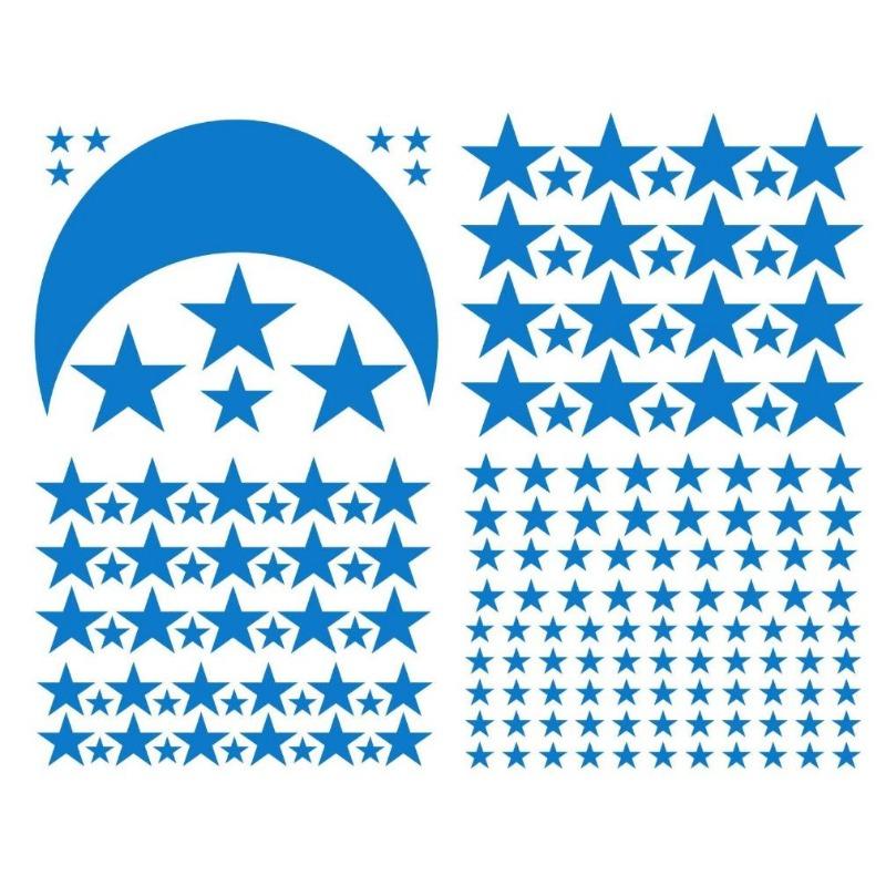 Комбинация звезд и луны, настенная наклейка для детей, детских комнат, спальни, фона, домашнего декора, обоев, самодельных наклеек, детских наклеек