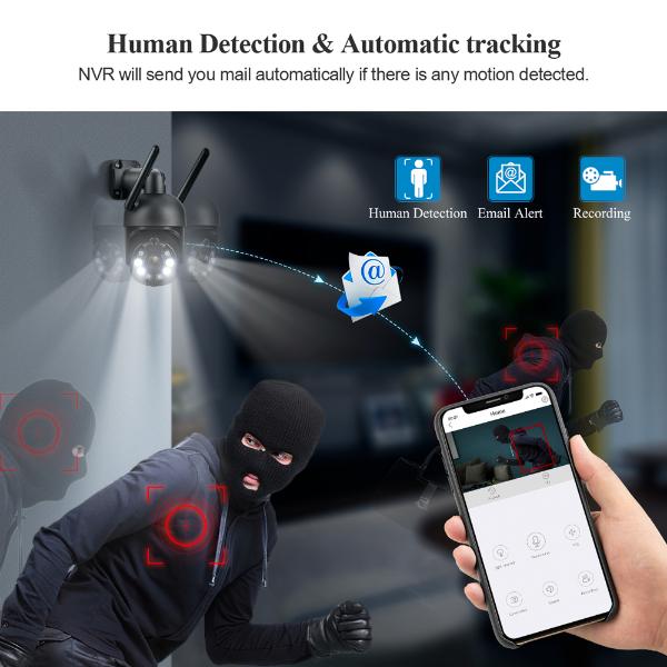 Techage 3-мегапиксельная PTZ-беспроводная система видеонаблюдения, двусторонняя аудиосвязь, Wi-Fi, IP-камера безопасности, 8-канальный P2P NVR, комплект видеонаблюдения, автоматическое отслеживание человека