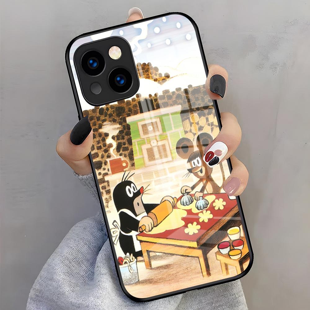Cute The Little Mole Phone Case For IPhone 17 Pro Max 16 15 14 Pro Max 13 11 X Xs Xr 8 7Plus Glass Cover