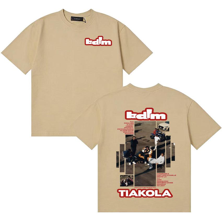 Rapper TIAKOLA Bdim Tour Merch T Shirt Oversized Unisexs Fashion Short Sleeve Tshirt Vintage ONeck Loose Tee Clothing Teenagers