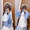 Lace Lolita Bonnet Flat Top Bow Ribbon Flower Cap Elegant Lolita Straw Hat  Lolita Accessories