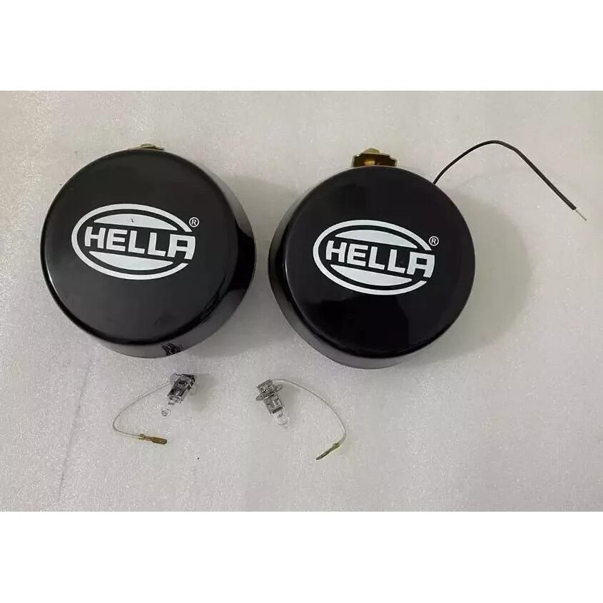 Пара желтых противотуманных фар Hella с крышкой и лампочкой H3 (галогенная) Универсальные