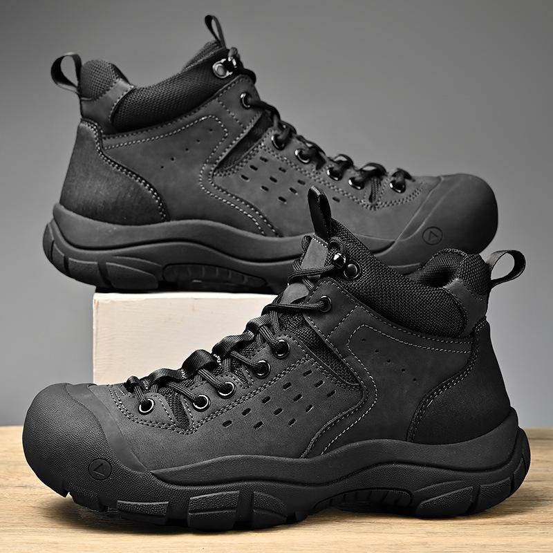 Модные зимние мужские уличные удобные с мягкой подошвой противоскользящие водонепроницаемые альпинистские модные туфли на шнуровке для мужчин для спорта и отдыха