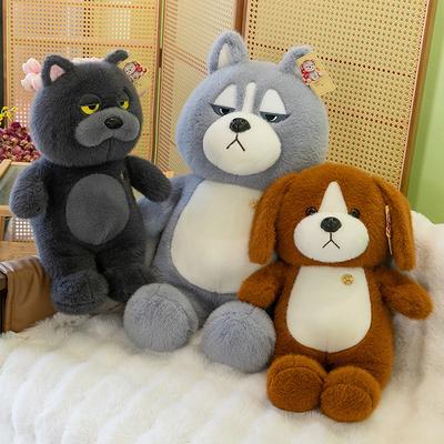 Плюшевые игрушки из мультсериала, детская кукла коричневой собаки, большой злой волк, украшение для дома, синий кот, автомобиль