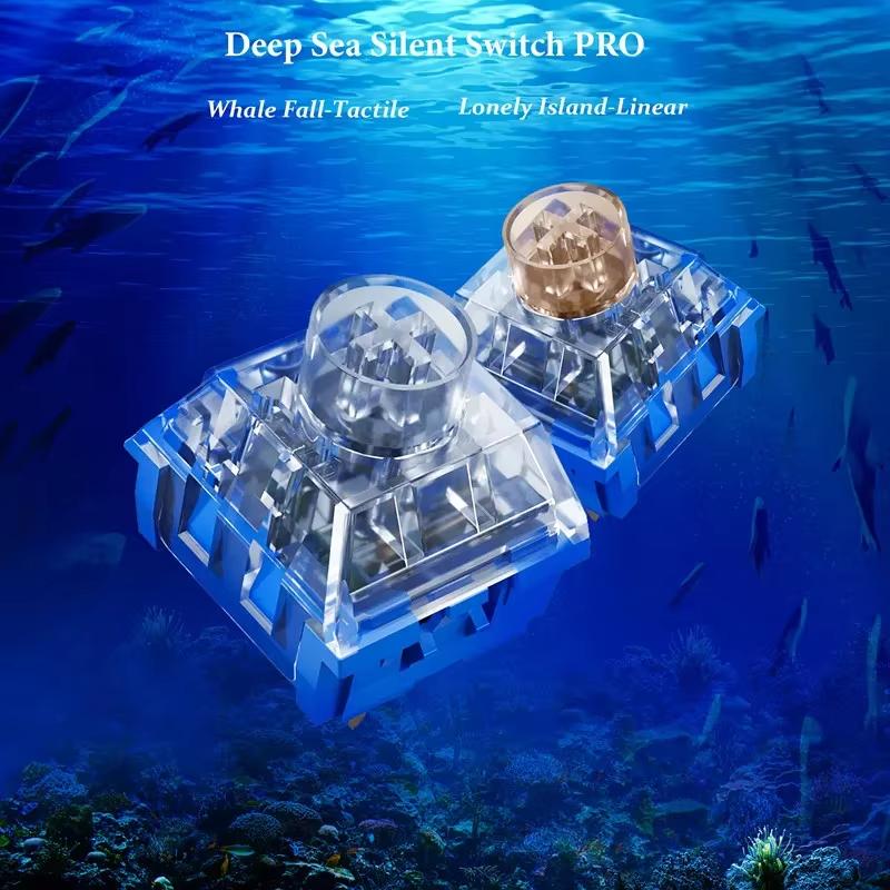 Kailh Deep Sea Pro Islet Бесшумный Линейный Переключатель Whale Тактильный 3-контактный Механическая Клавиатура Бесшумные Переключатели RGB Заводская Смазка Пылезащищенный