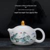 Чайный набор Chaxun из высококачественной керамики, чайник Сиши с росписью синим пейзажем