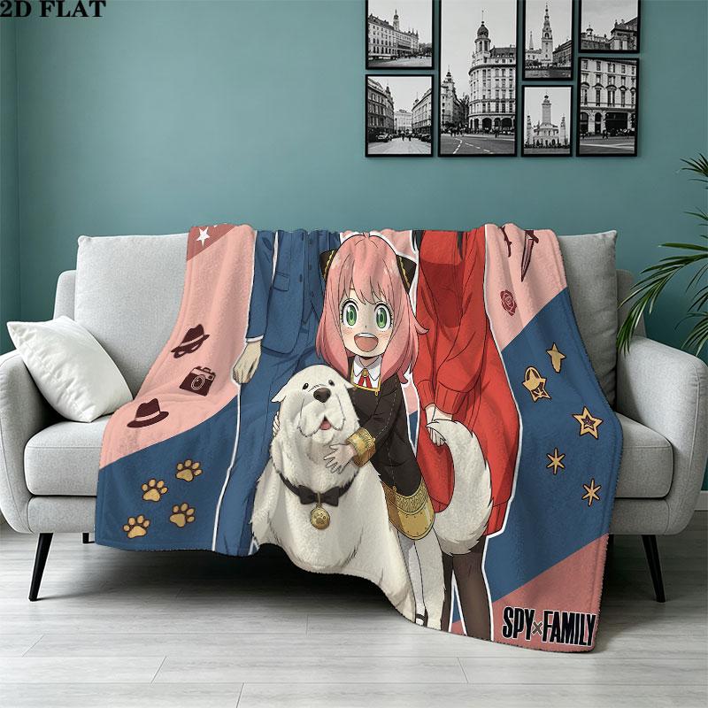 1PC Spy Family Patterned Flannel Blanket Suitable For All Seasons For Home Decor Warmth And Comfort Gifts Holiday Present