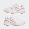 Обувь для гольфа Zed G 23 Footwear Fusion см M [Adidas Golf] Женская Белый/Серебристый металлик/Коралловый 23.5