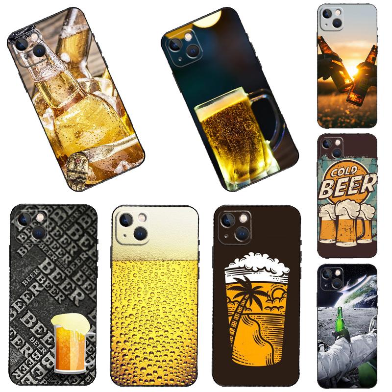Beer Phone Case For iPhone 16 15 13 12 11 14 Pro Max Plus Mini XR 16e Funda Silicone Back Cover