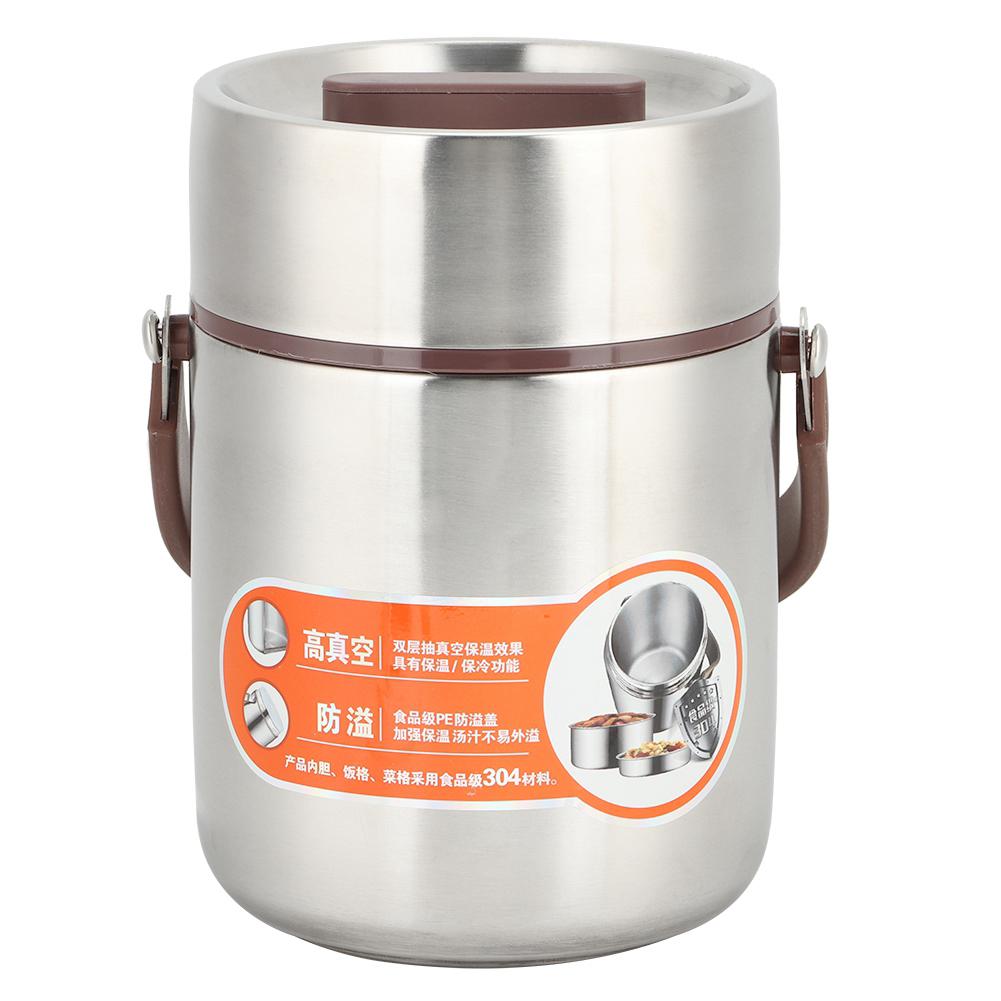 Пищевой нержавеющая сталь изолированный ланч-бокс большой емкости пищевой контейнер для школьного офиса 1.6 л