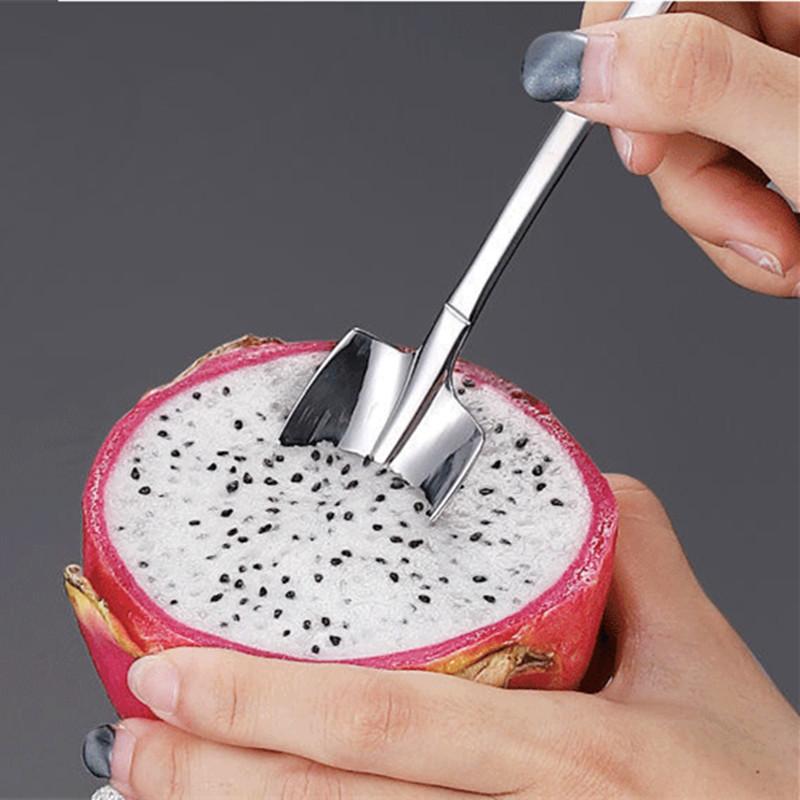 3 Pcs/Lot Iron Catalpa Spoon Thickened Stainless Steel Creative Eating Watermelon Artifact Shovel Spoon Iron Catalpa Spoon Dessert Ice Cream