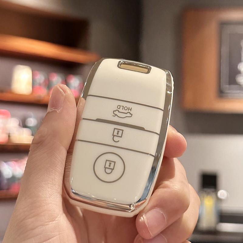 Key Fob Cover with Key Chain for Hyundai Kia Sorento Sportage Rio Carnival Picanto Ceed I20 I30 QL GT Car Accessories