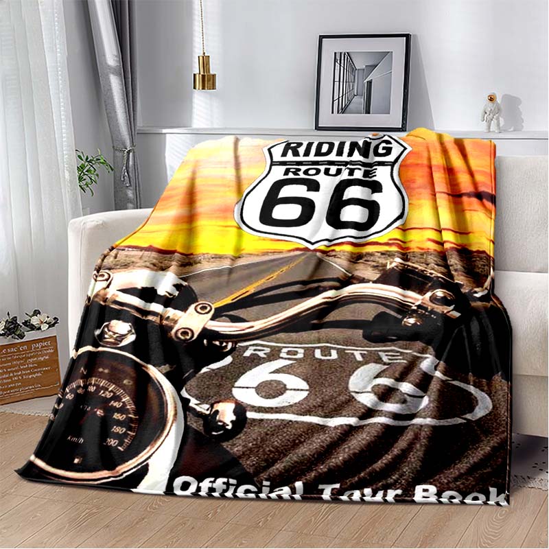 HD Винтажное Покрывало с Принтом Route 66 Американская Историческая Мать-Дорога Домашнее Очень Большое Мягкое Покрывало для Дивана-Кровати Дорожное Покрывало Подарок