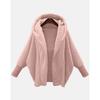 Женская флисовая толстовка с капюшоном, однотонный кардиган, модное теплое пальто, женские повседневные плюшевые топы с длинным рукавом для осени и зимы