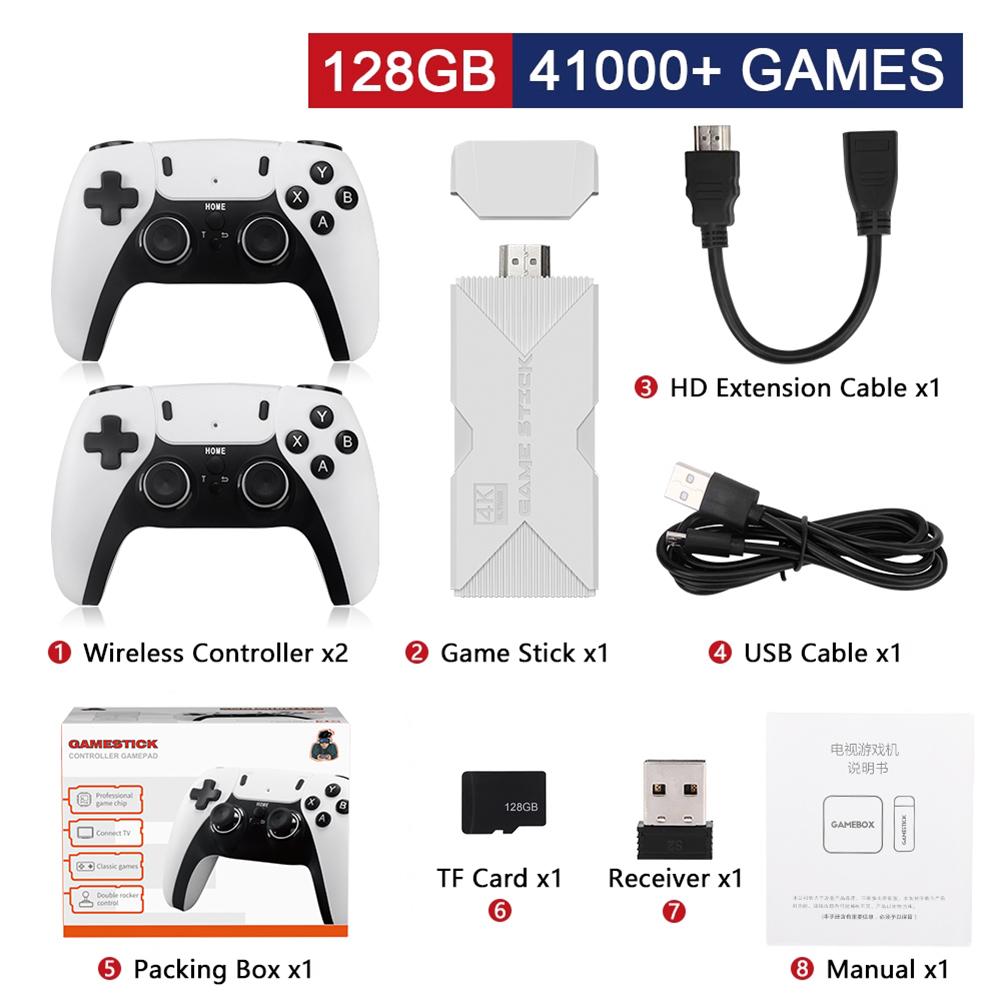 P5 Gd10 4k Game Stick Ретро игровая консоль 2,4 г Двойной беспроводной контроллер 40000+ ретро-игр 64 г 128 г Портативный игровой плеер