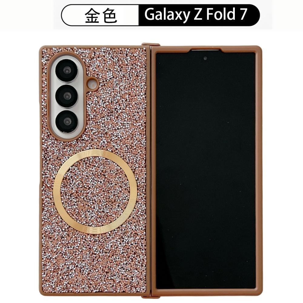 Для Samsung Z Fold 7 Сияющий Градиентный Алмазный Чехол Для Беспроводной Зарядки Magsafe для Телефона Для Samsung Z Fold 6 5 4 3 Противоударный Чехол