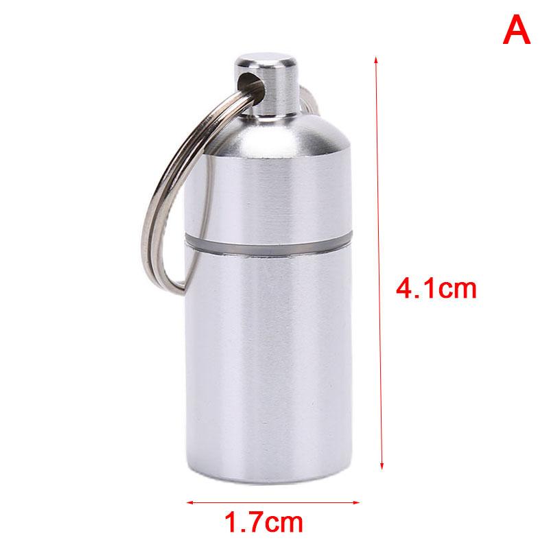 Алюминиевый ящик для хранения таблеток в форме капсулы 17 мм, водонепроницаемый держатель, контейнер для ключей, брелок