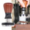 58.5MM Coffee Tamper Spring Loaded Stainless Steel Wooden Handle Coffee Press Tamper for Coffee Maki