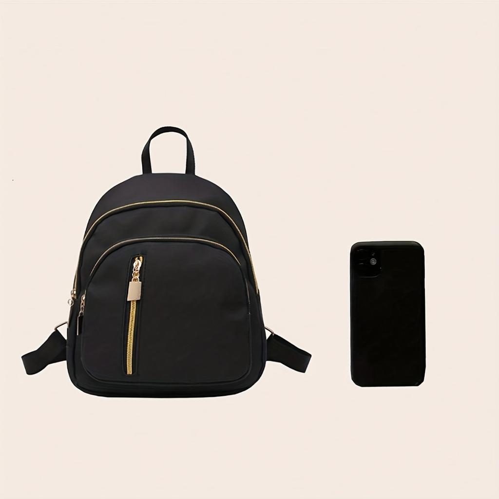 Женский водонепроницаемый нейлоновый рюкзак - стильные молнии, несколько отделений, регулируемый плечевой ремень, повседневный студенческий стиль, дорожный рюкзак