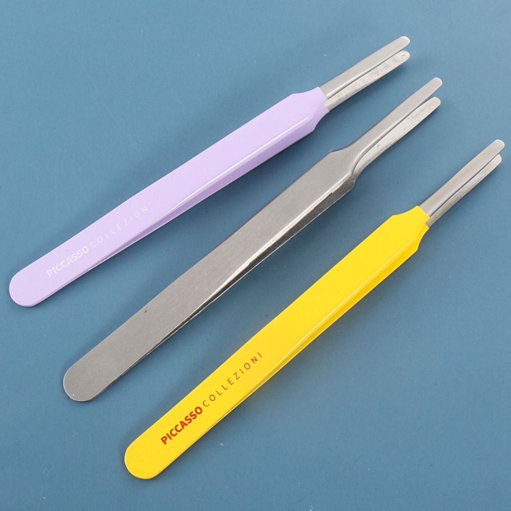 Multifunctional Round Tip Eyebrow Tweezers Straight Smooth False Eyelashes Applicator Stainless Steel BeautyPrecision Tweezers
