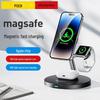 PISEN 15W 3-в-1 беспроводное зарядное устройство MagSafe для телефона, часов и наушников с подставкой
