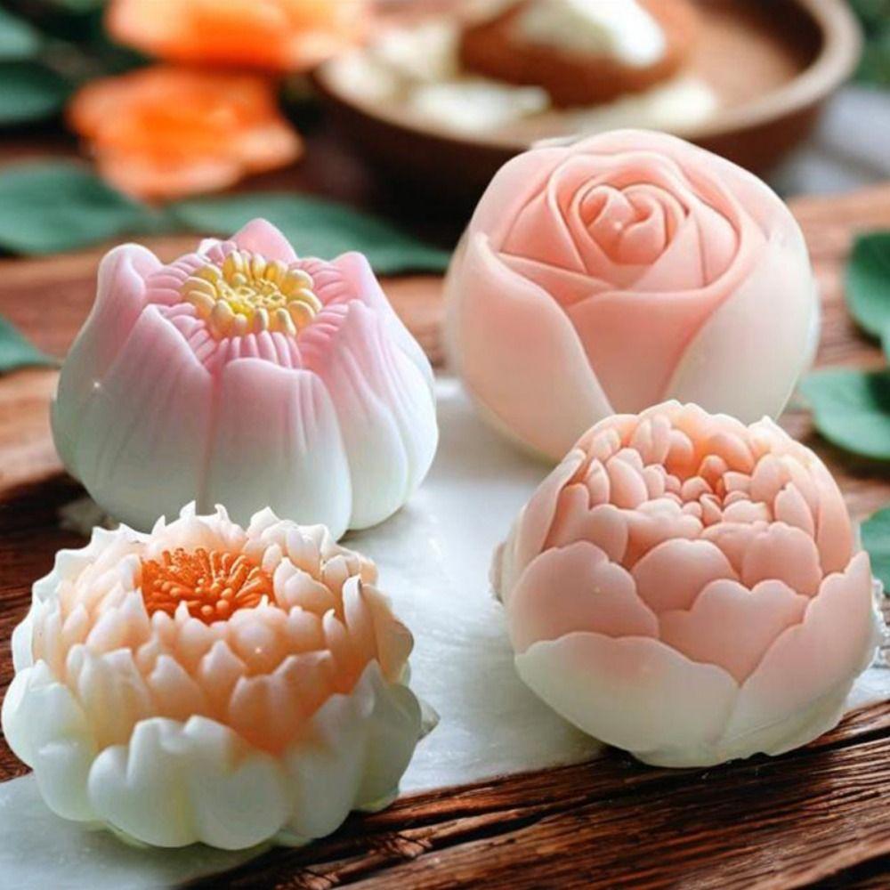 3D Peony Lotus Cake Mold Non-stick Rose Flowers Silicone Mold Practical Hibiscus Mousse Mold Party
