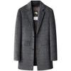 Double-sided Woolen Coat for Men In Winter Thick Suit Collar Plaid Coat Middle-aged Dad Removable Down Liner