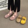 Летом 2025 года новые модные розовые полубосоножки на липучке с одной педалью, уличные тапочки на платформе, увеличивающие рост.