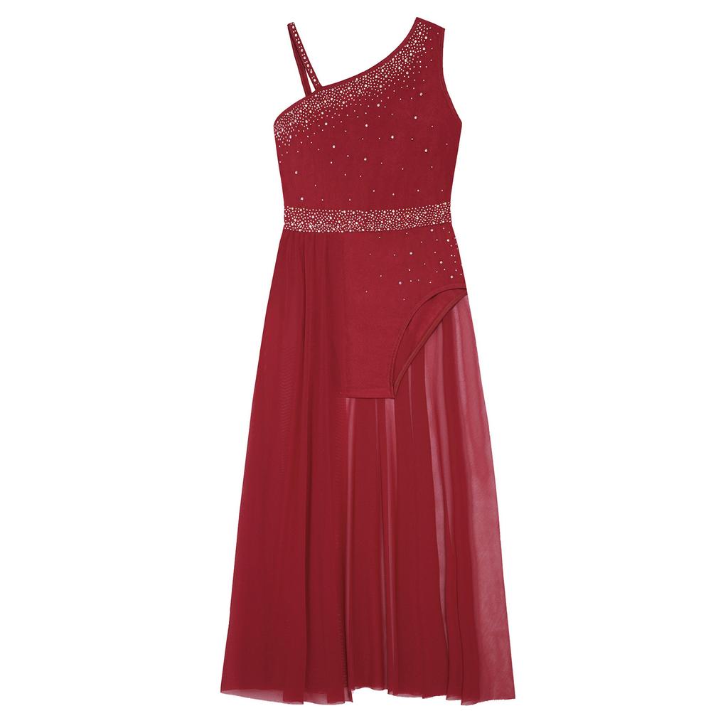 Девочки балет без рукавов лирический бальный современный танец представление шифоновый сращивание танцевальная одежда художественная гимнастика костюм