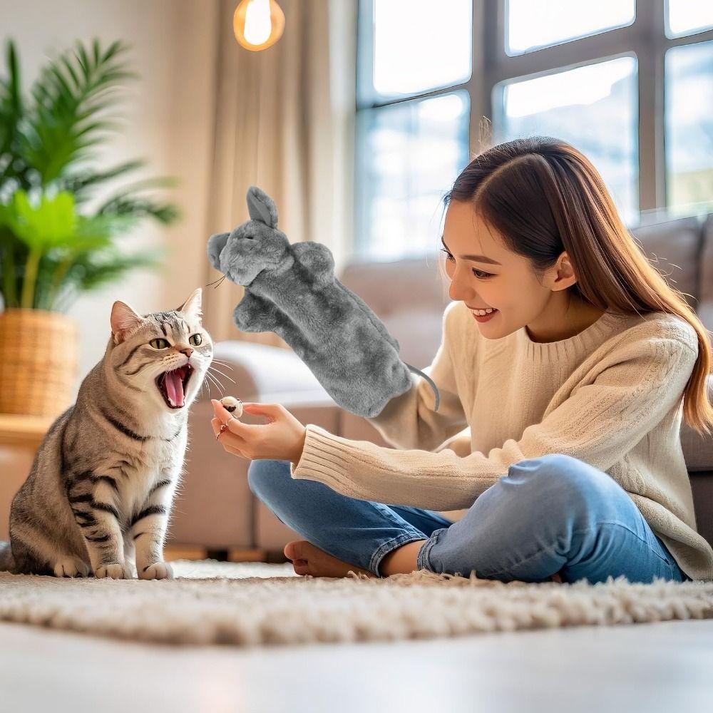 Веселая игра Интерактивная перчатка Игрушки для кошек Плюшевая перчатка для борьбы с кошкой Ручные куклы Для дома