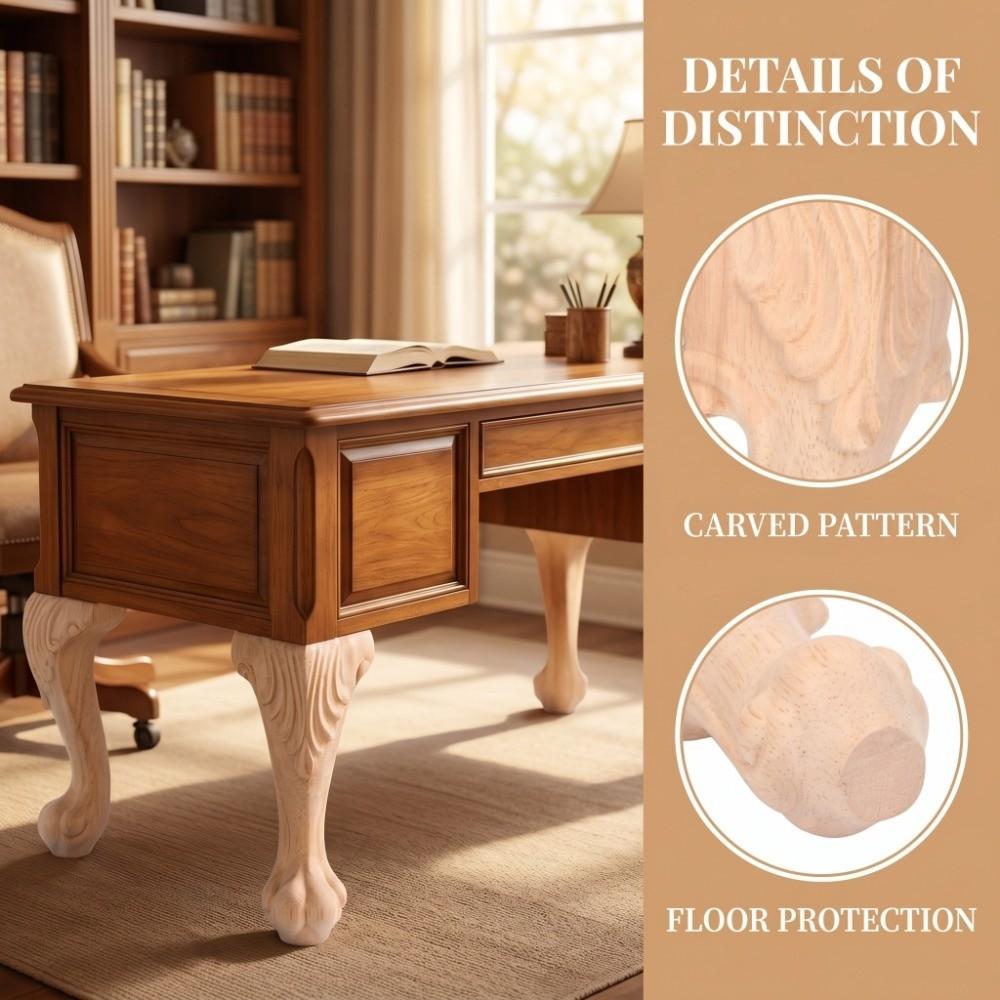Durable Cabinet Legs Brown Sofa Replacement Legs Retro Carved Feet European Carved Legs Sofa