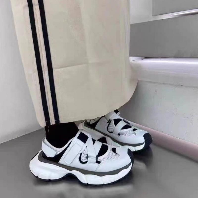 Летние повседневные спортивные сандалии для женщин 2024 года, новые модные женские сандалии на платформе с дышащей сеткой, уличные женские кроссовки на танкетке