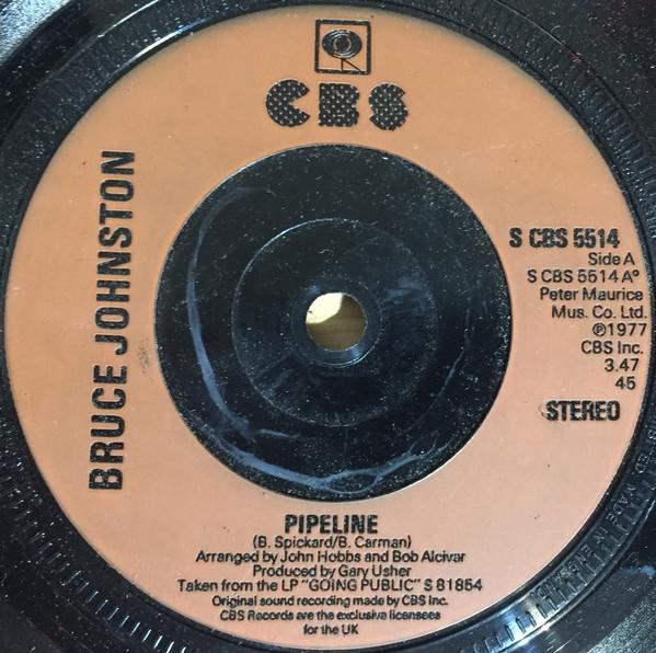 7-дюймовая пластинка BRUCE JOHNSTON Pipeline SCBS5514 CBS 1977 UK SoulFunk Б/у