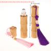 Refillable DIY Perfume Lipgloss Manual Container with Tassel 10ml Bamboo Roll-On Bottle with Steel Roller Ball Empty Tube