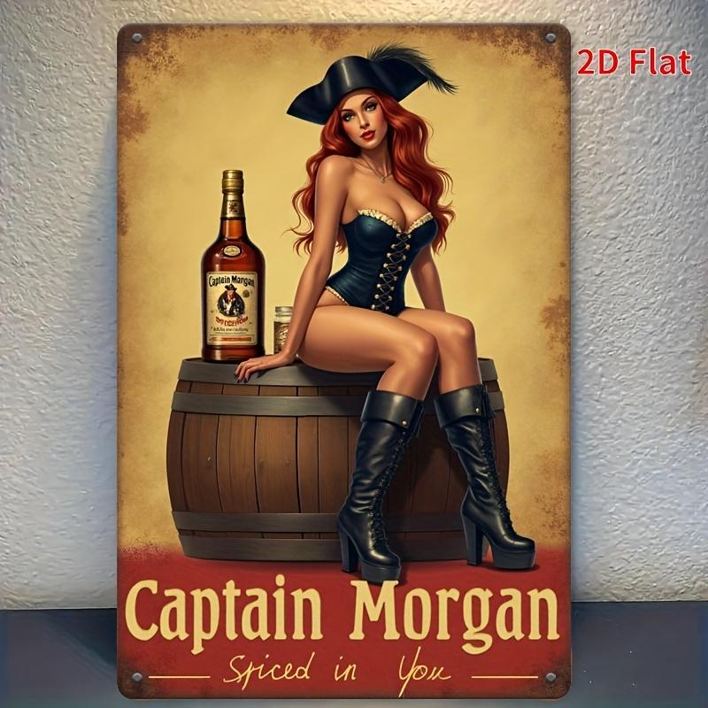 Captain Spiced in You Metal Wall Art Rustic Decor with Bar Scene for Home Cafe or Gift HighQuality Print Western Styl